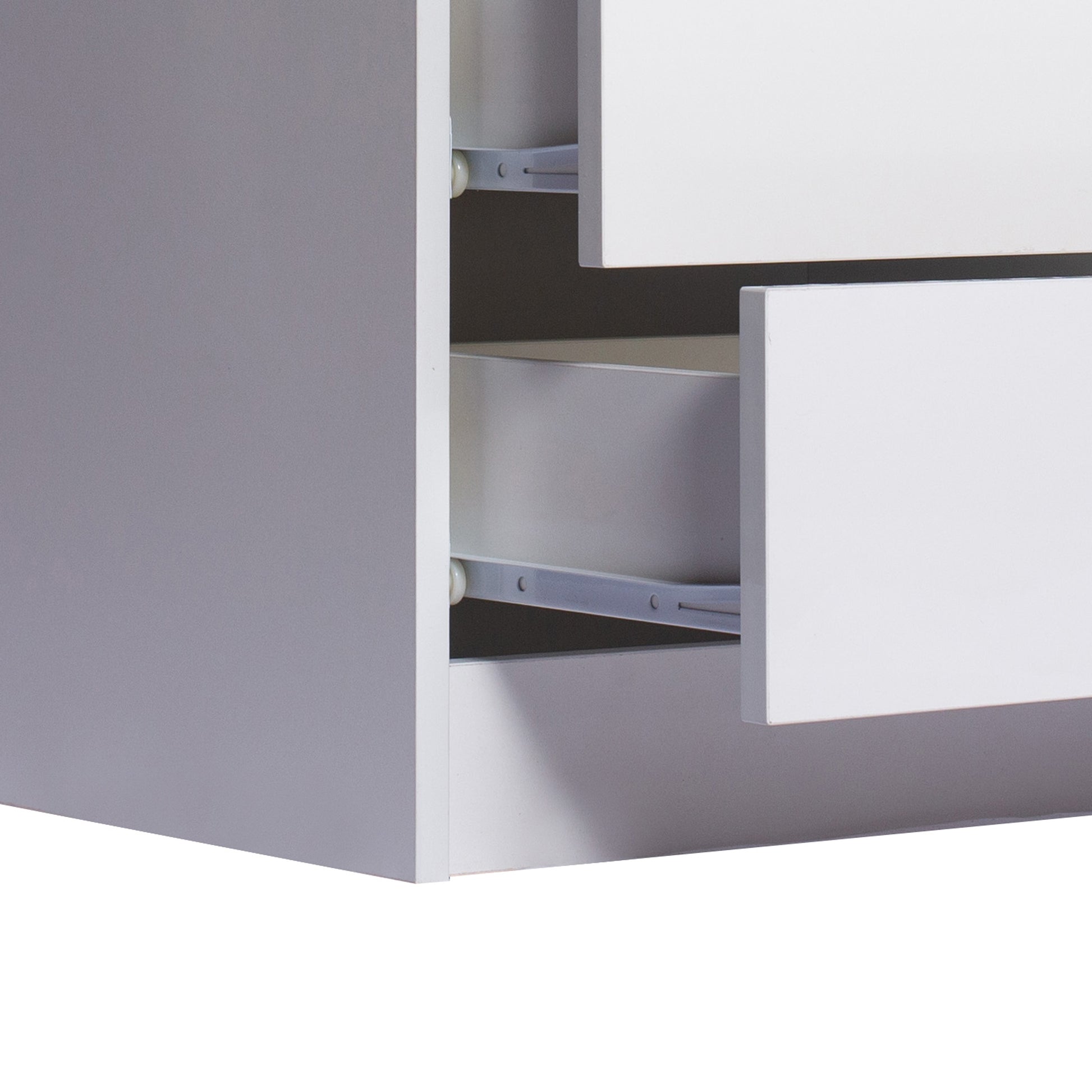 Levede Bedside Tables RGB LED Side Table White-1864183566422904837