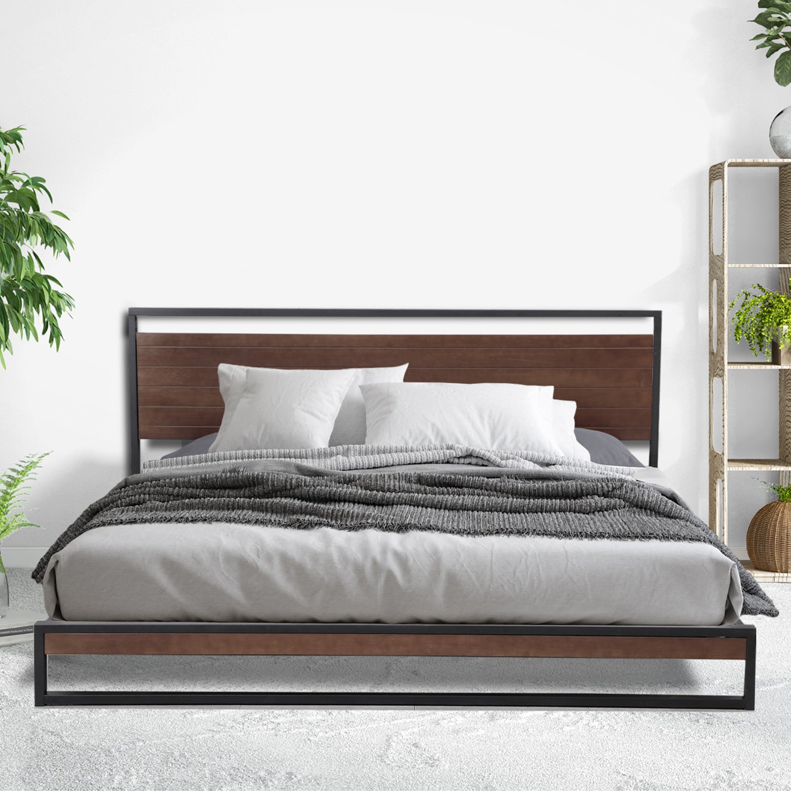 Milano Decor Azure Bed Frame with Headboard ? Black - Single-1878615021349638144