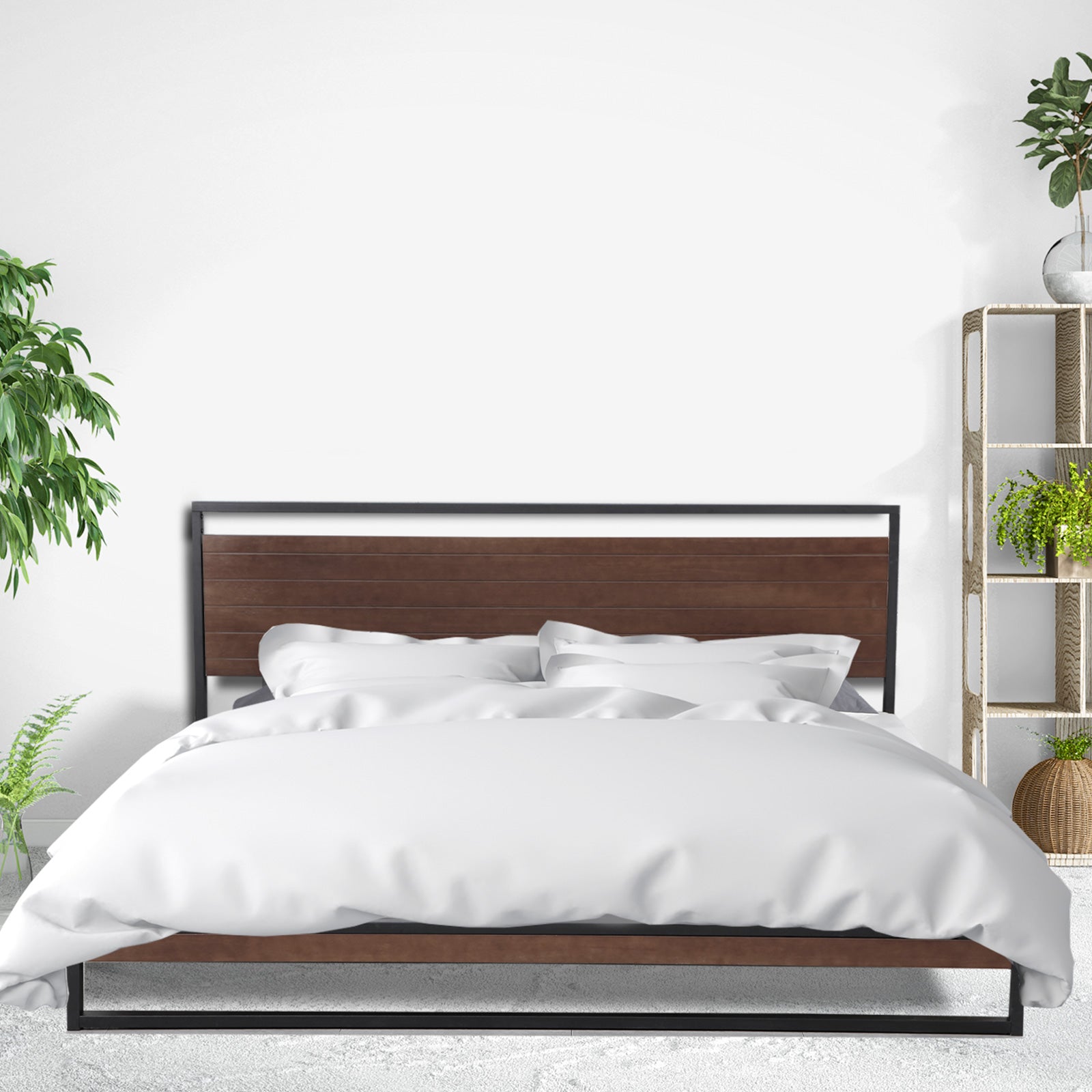 Milano Decor Azure Bed Frame with Headboard ? Black - Single-1878615021349638146