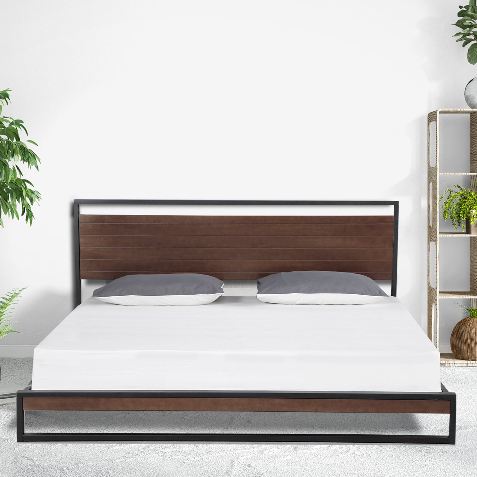 Milano Decor Azure Bed Frame with Headboard ? Black - Single-1878615021349638147
