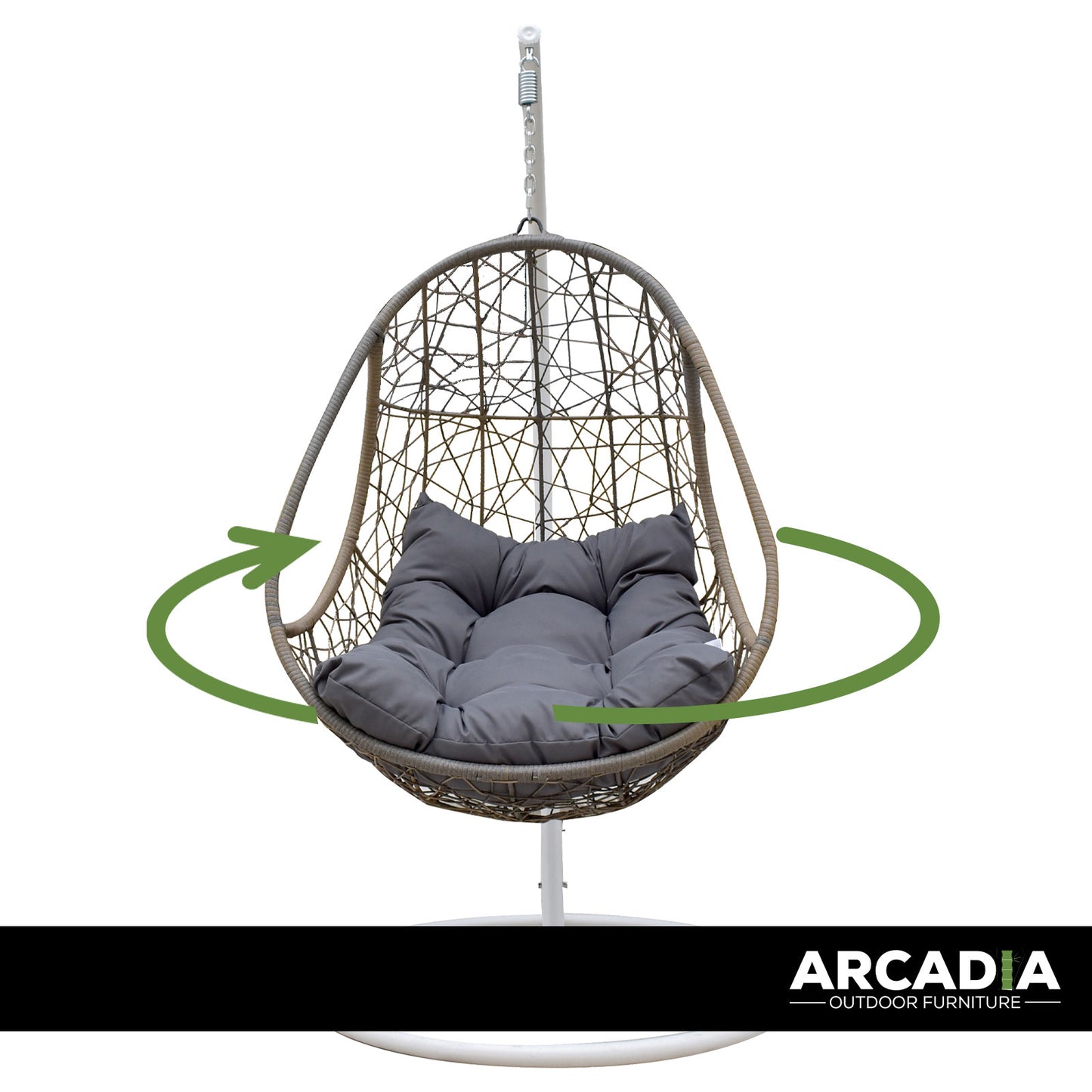 Arcadia Furniture Rocking Egg Chair - Oatmeal and Grey-1878615032561012742