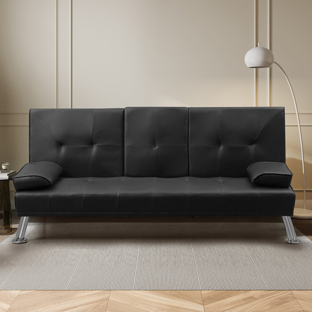 Levede Sofa Bed Adjustable Recliner Black-1864183319172878342