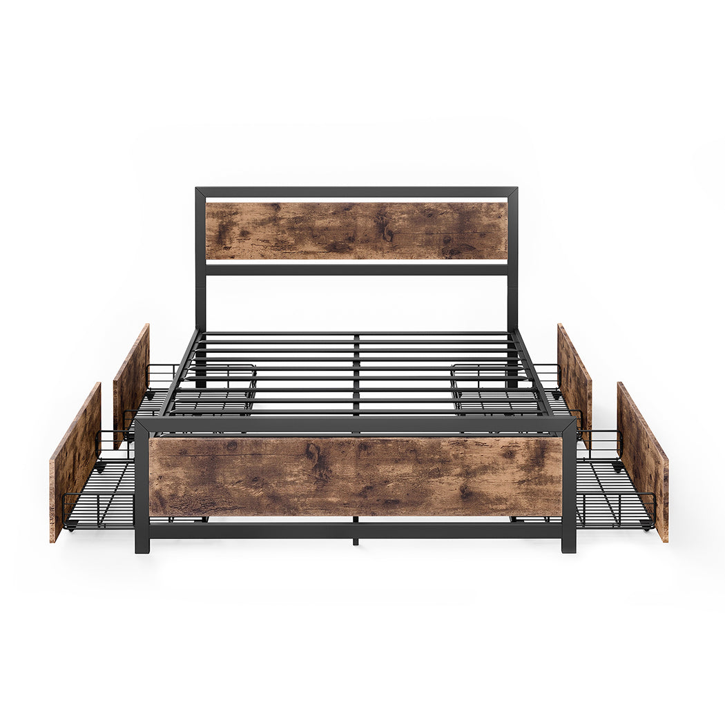 Levede Queen Bed Frame Industrial Mattress-1864183203057766401