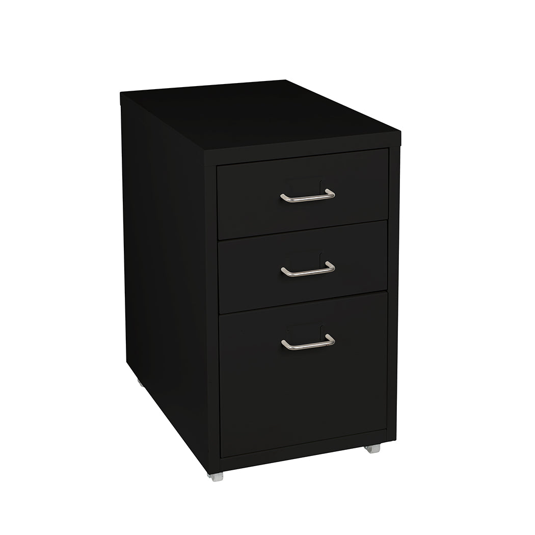 Levede 3 Drawer Office Drawers Cabinet Black-1864184249398202369