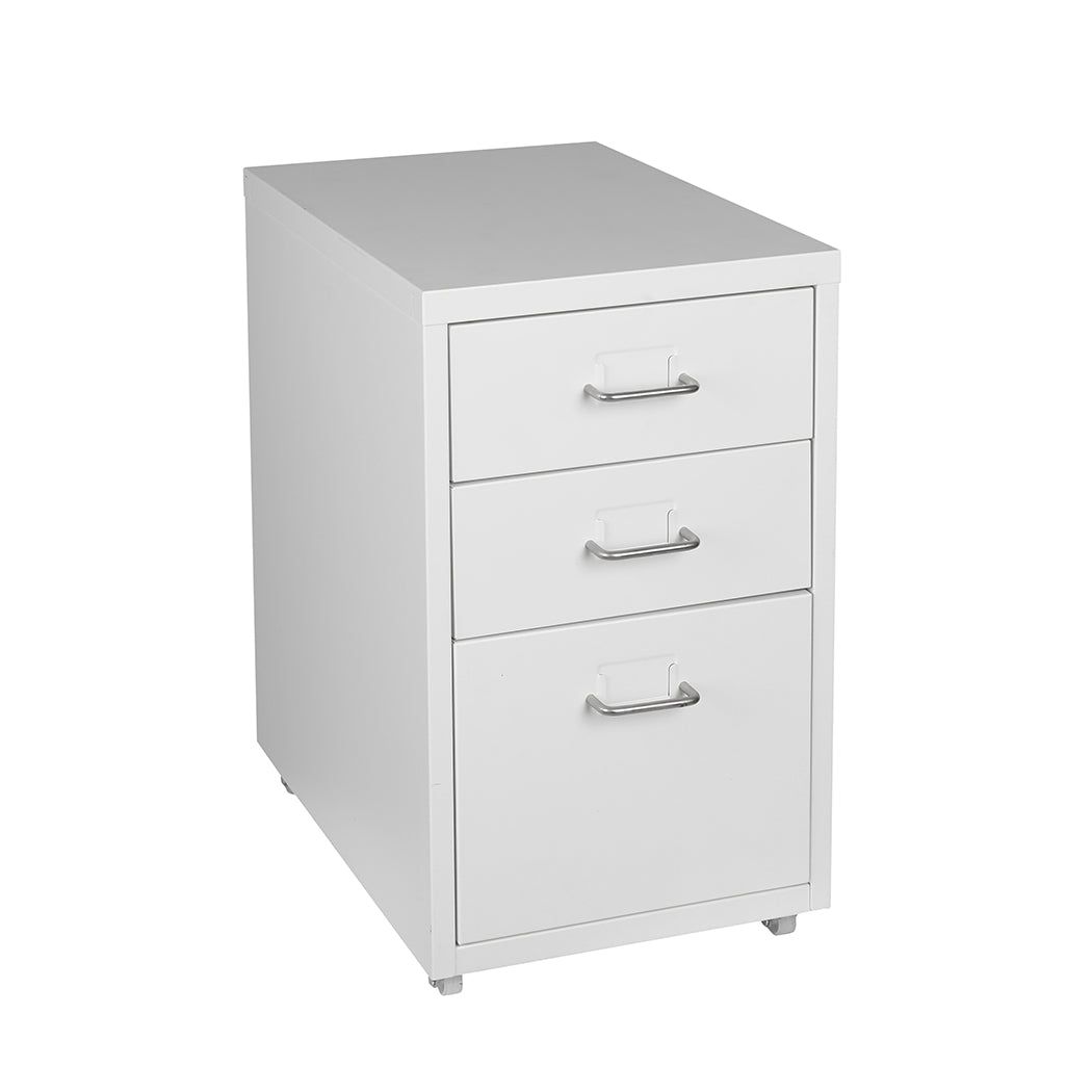 Levede 3 Drawer Office Drawers Cabinet White-1864184249813438465