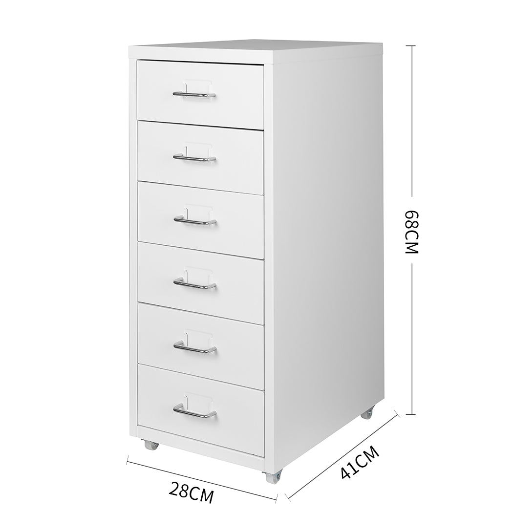 Levede 6 Drawer Office Cabinet Drawers White-1864184251344359426