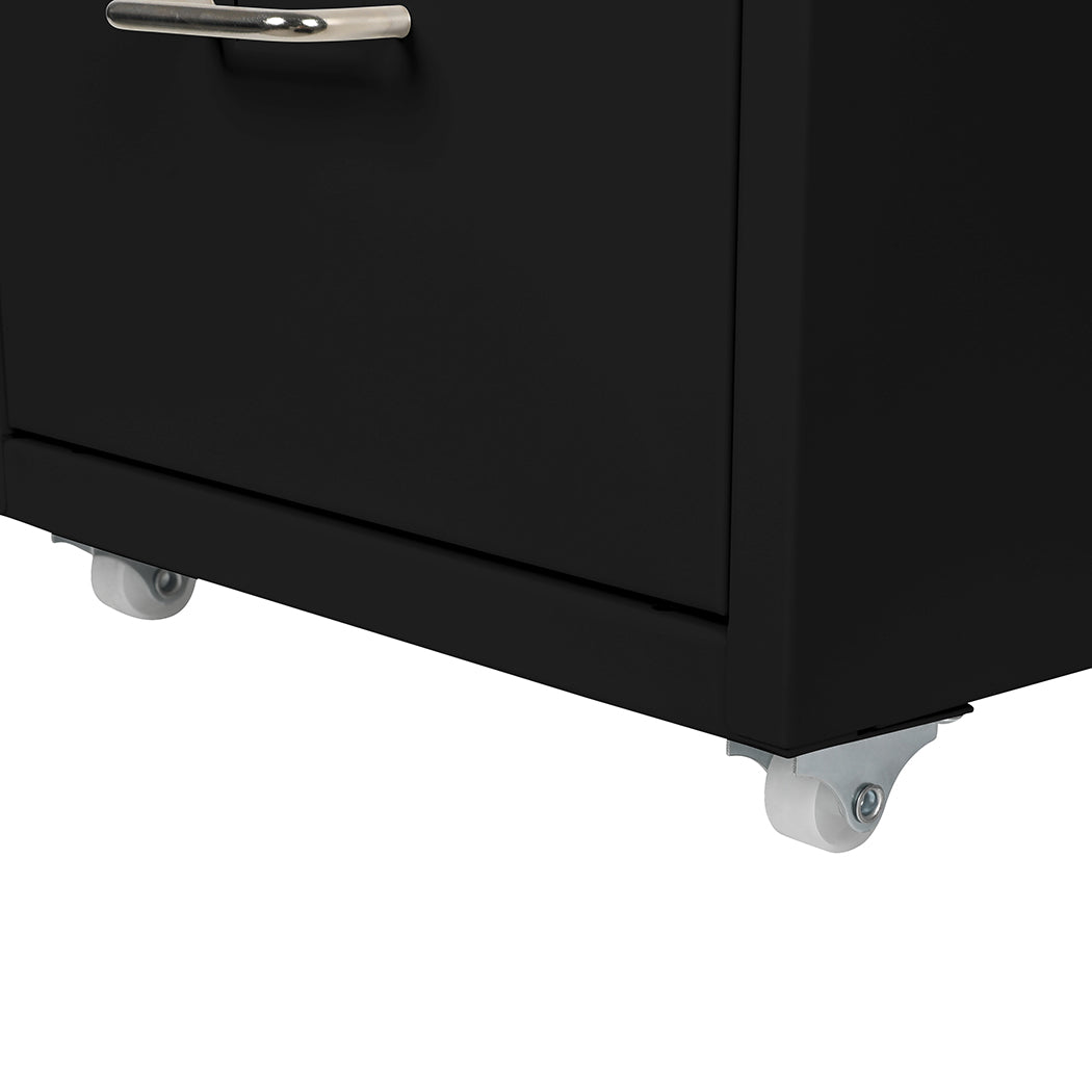 Levede 3 Drawer Office Drawers Cabinet Black-1864184249398202372