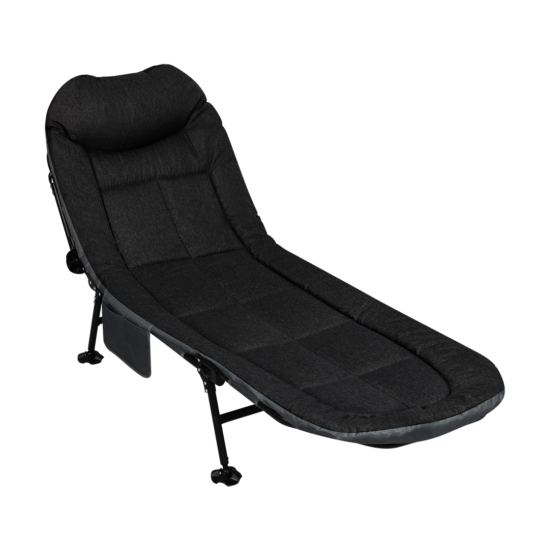 Levede Folding Camping Bed Camp Cots Black-1871349386718613512