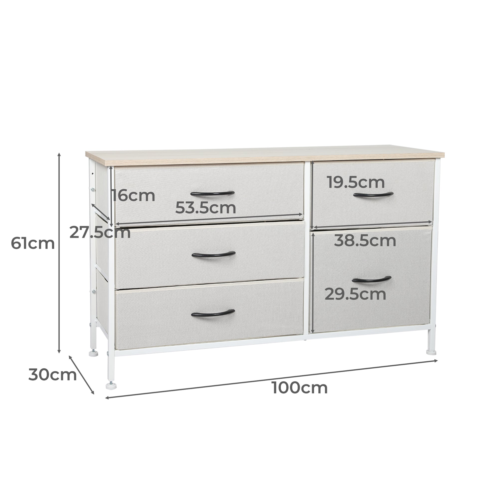 Levede Storage Cabinet Tower Chest of Beige-1864183284645367810