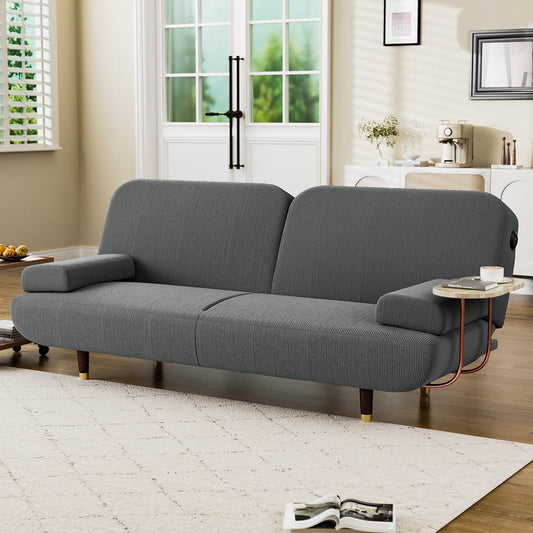 LEVEDE  CONVERTIBLE SOFABED WITH USB CHARGE AND SIDE TABLE-1869883071256465415