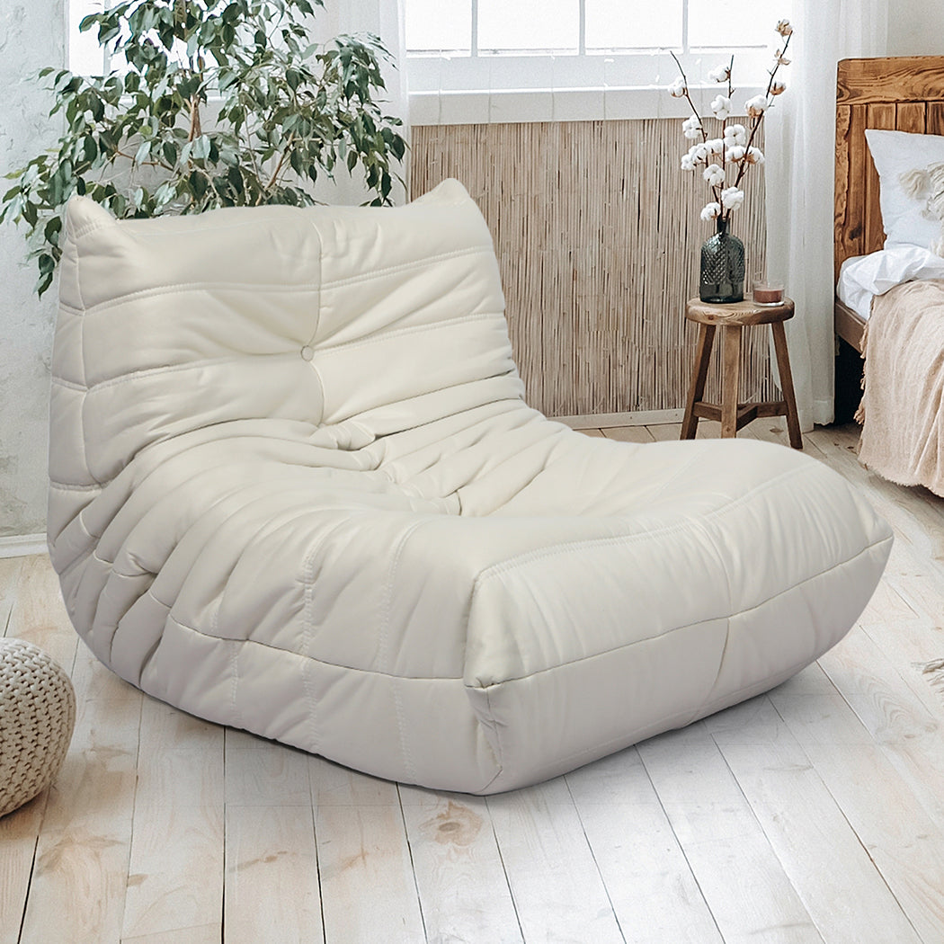 Levede Floor Chair Caterpillar Sofa Beige-1864184585781383174