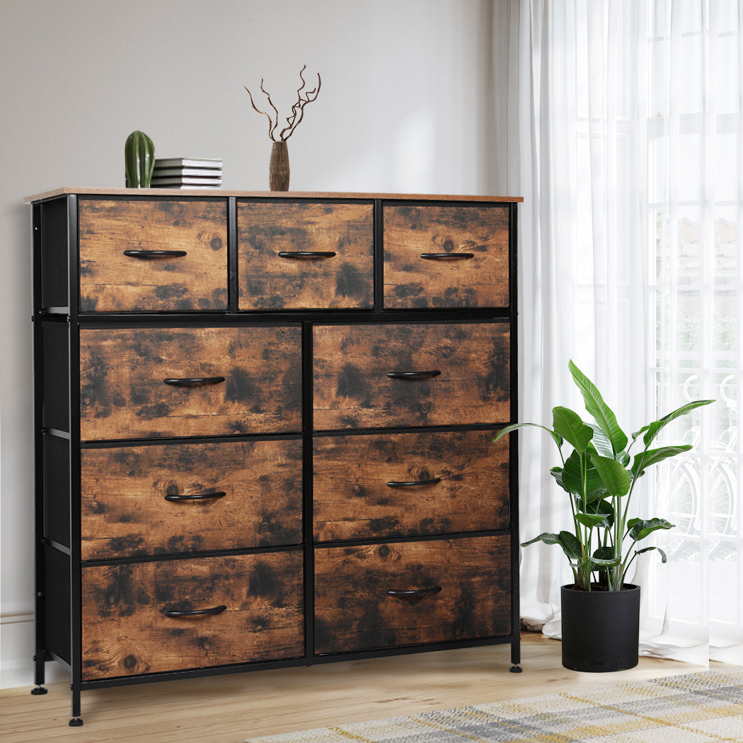 Levede Storage Cabinet Tower Chest Brown Fold-1864183285480034311