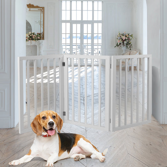 Wooden Pet Gate Dog Fence Retractable White 2000x 3MM-1864184509717680134