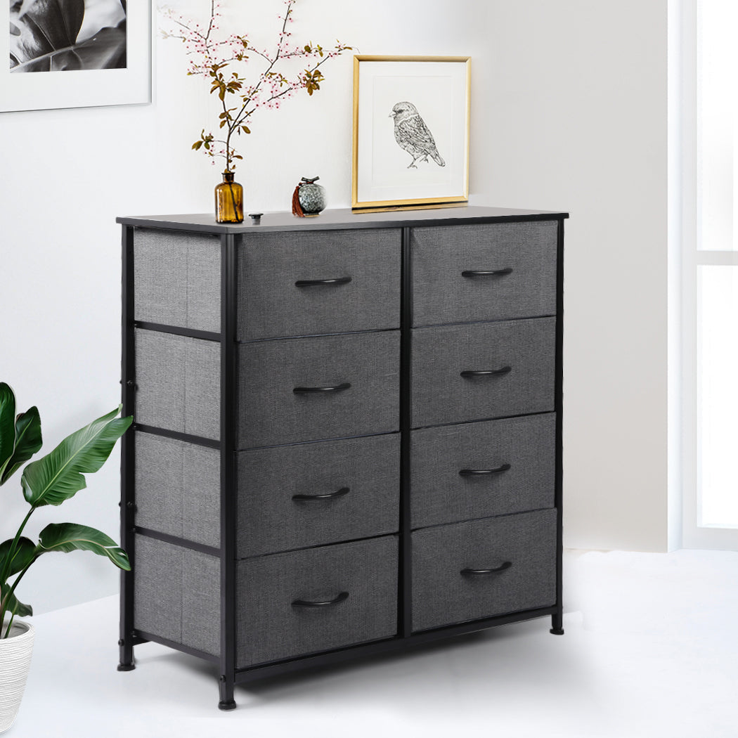 Levede Storage Cabinet Tower Chest Dark Grey-1864183276118347782