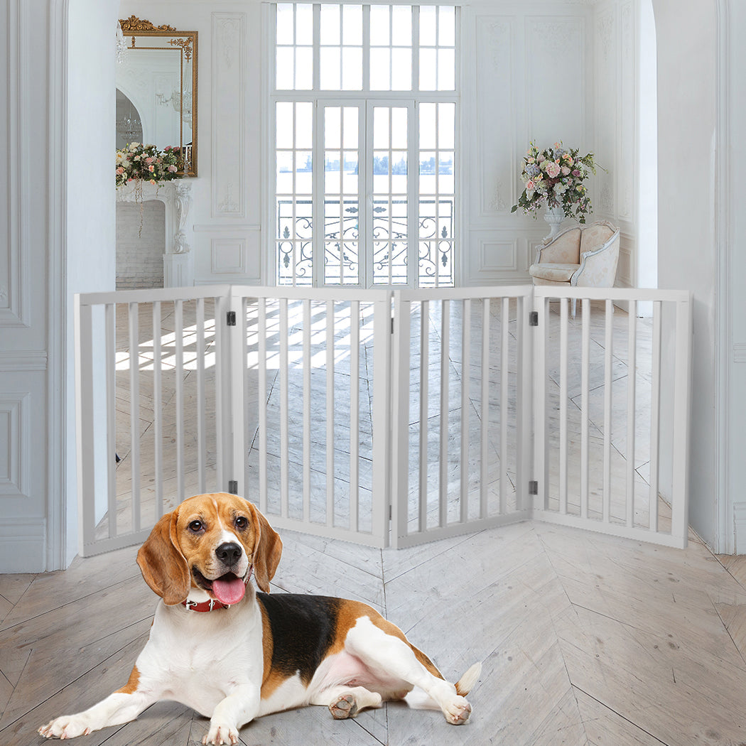 Wooden Pet Gate Dog Fence Retractable White 600x 3MM-1864184510288105478