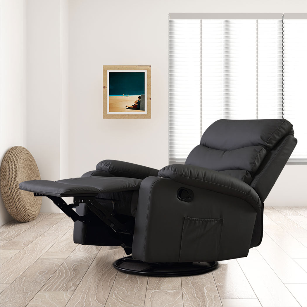 Levede Massage Chair Recliner 360 Swivel Black-1864184460451385351