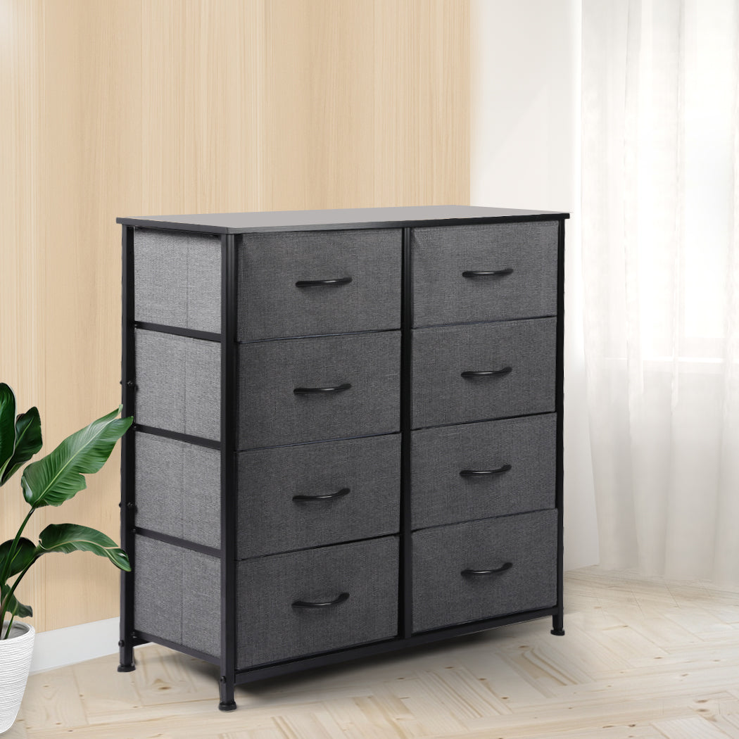 Levede Storage Cabinet Tower Chest Dark Grey-1864183276118347783