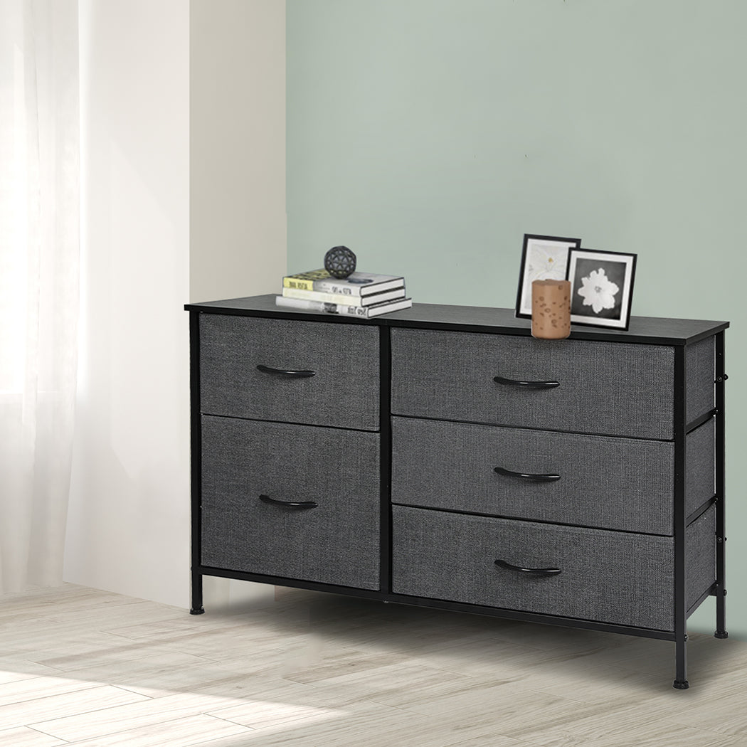 Levede Storage Cabinet Tower Chest Dark Grey-1864183284792168454