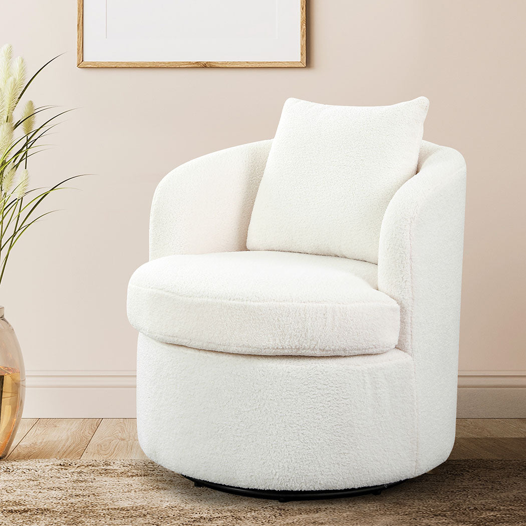 Levede Fleece Swivel Chair-1869883064407166983