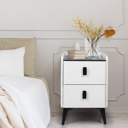 Levede Bedside Table LED Lights Drawers Storage-1869883069478080518