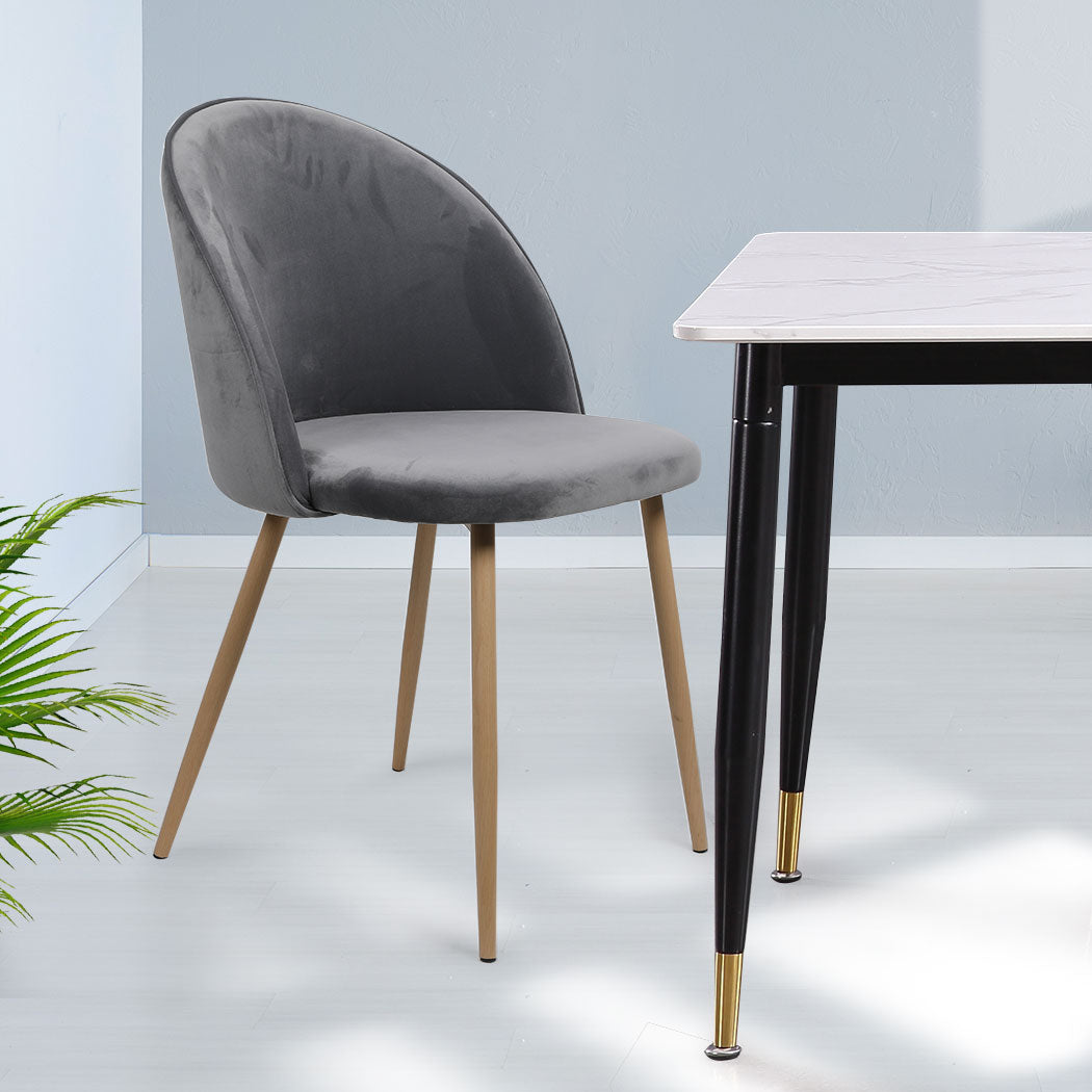 Levede 2x Dining Chairs Seat French Grey-1864183273337524231