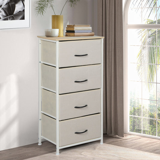Levede Storage Cabinet Tower Chest Beige-1864183276265148422