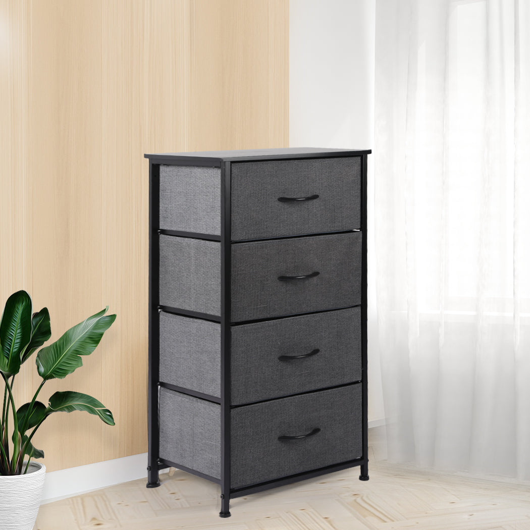 Levede Storage Cabinet Tower Chest Dark Grey-1864183276449697799