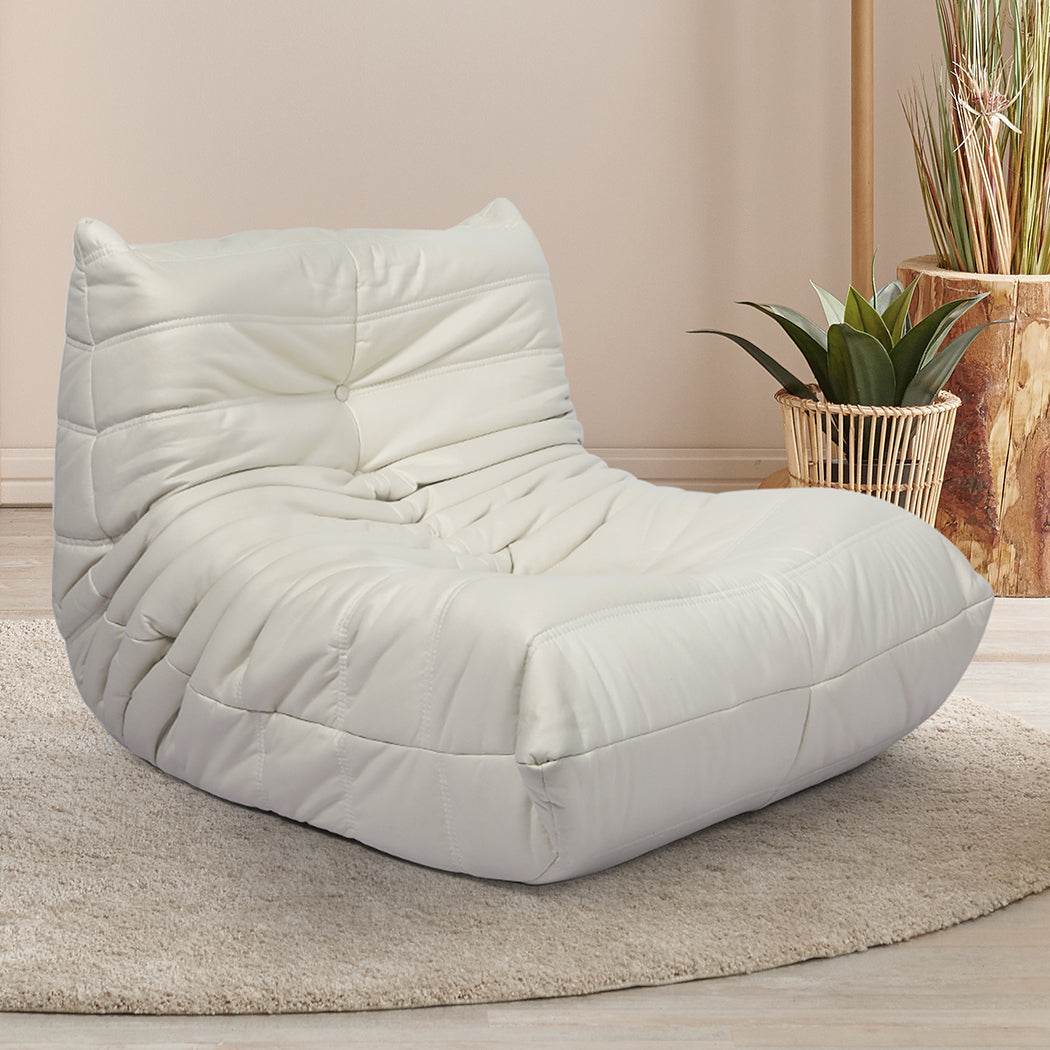 Levede Floor Chair Caterpillar Sofa Beige-1864184585781383175