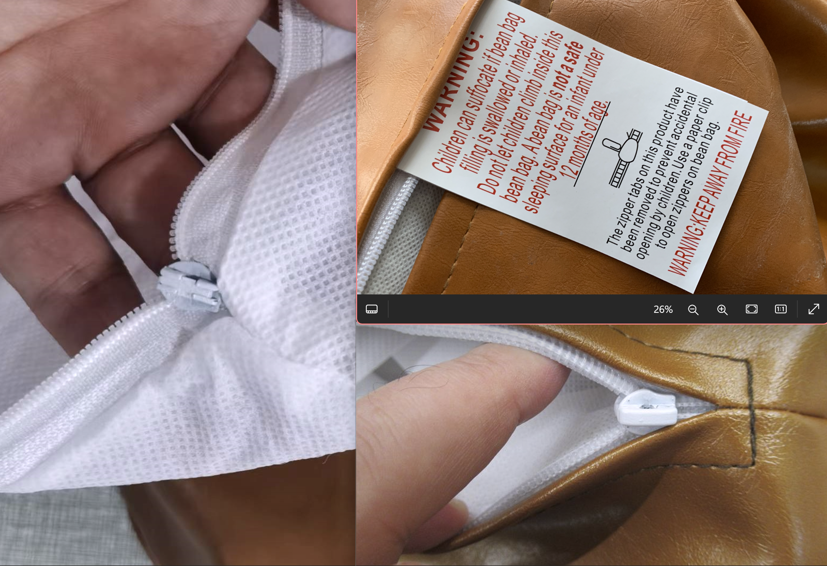 Marlow Bean Bag Chair Cover PU Couch Brown-1864183164981874693