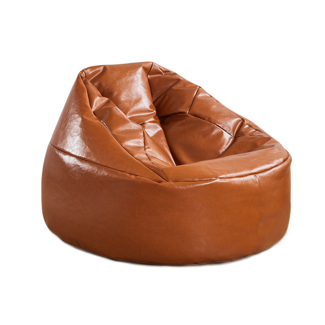 Marlow Bean Bag Chair Cover PU Couch Tan-1864183165162229760