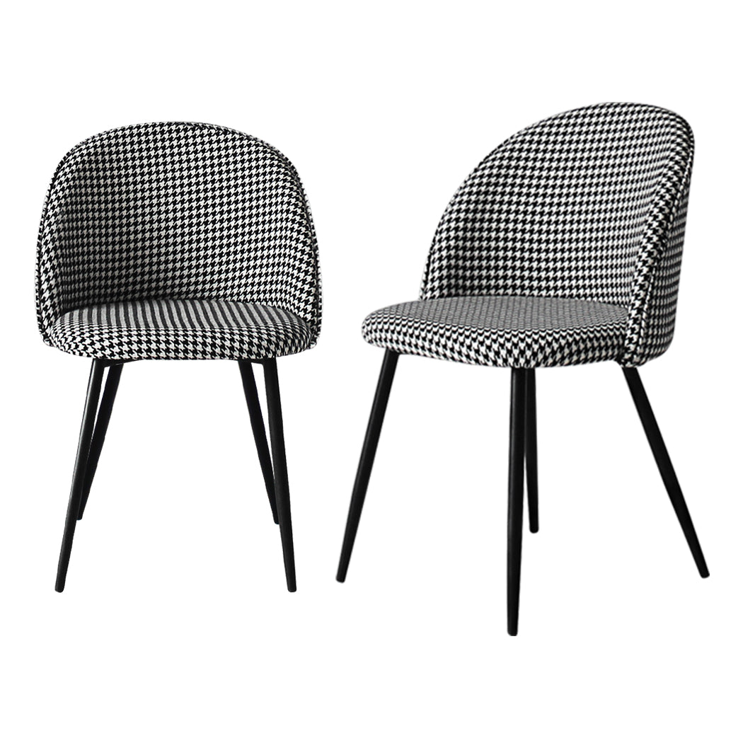 Levede 2x Dining Chairs Kitchen Cafe Black and White-1864183273484324864