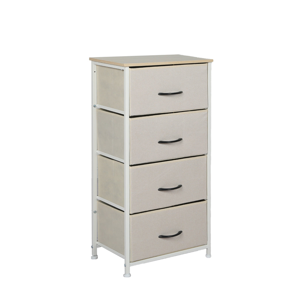 Levede Storage Cabinet Tower Chest Beige-1864183276265148416