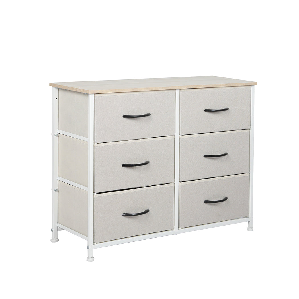 Levede Storage Cabinet Tower Chest Beige-1864183275396927488