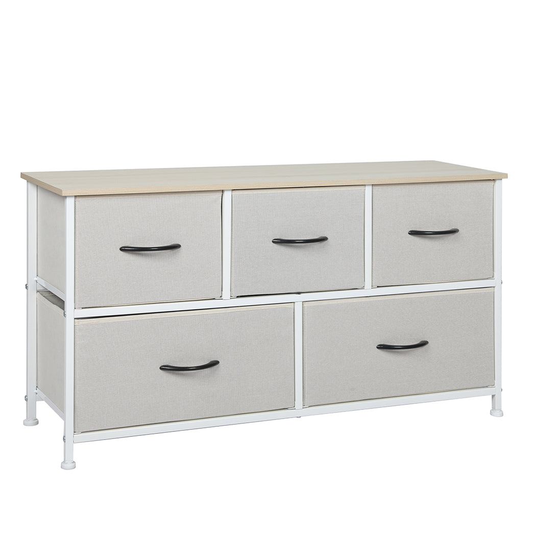 Levede Storage Cabinet Tower Chest Beige-1864183275677945856