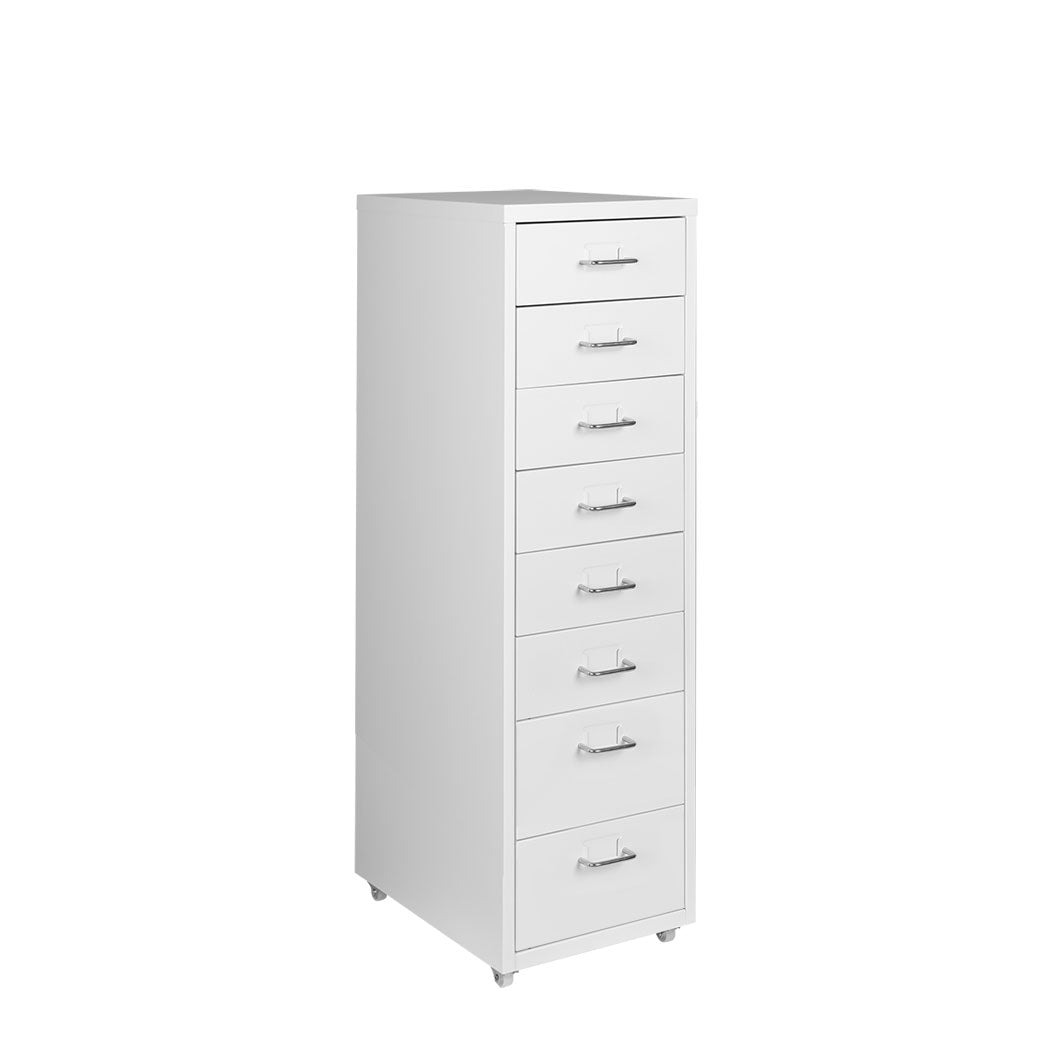 Levede Office Cabinet 8 Drawer Drawers White-1864184250694242304