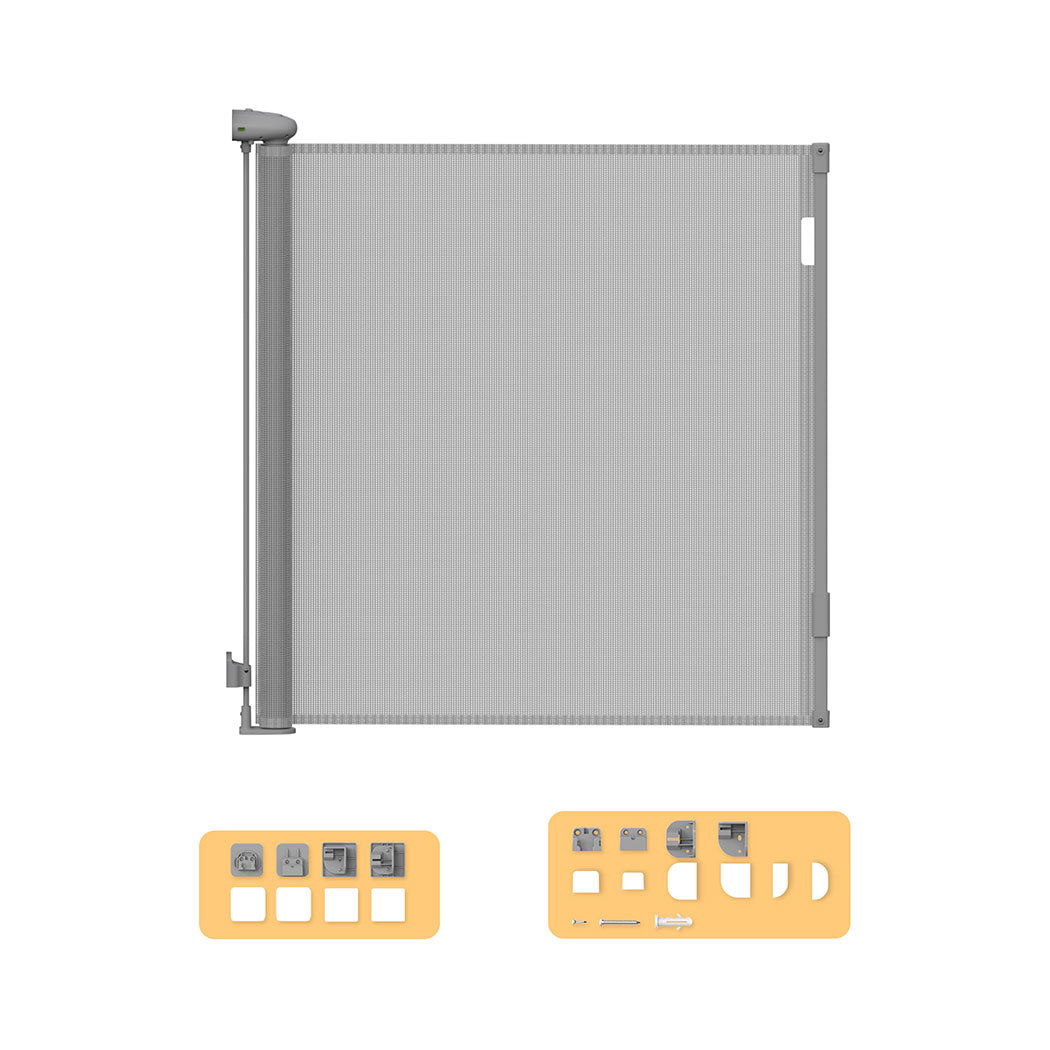 BoPeep Retractable Baby Safety Gates 150cm Grey 150 cm-1864184339366023168
