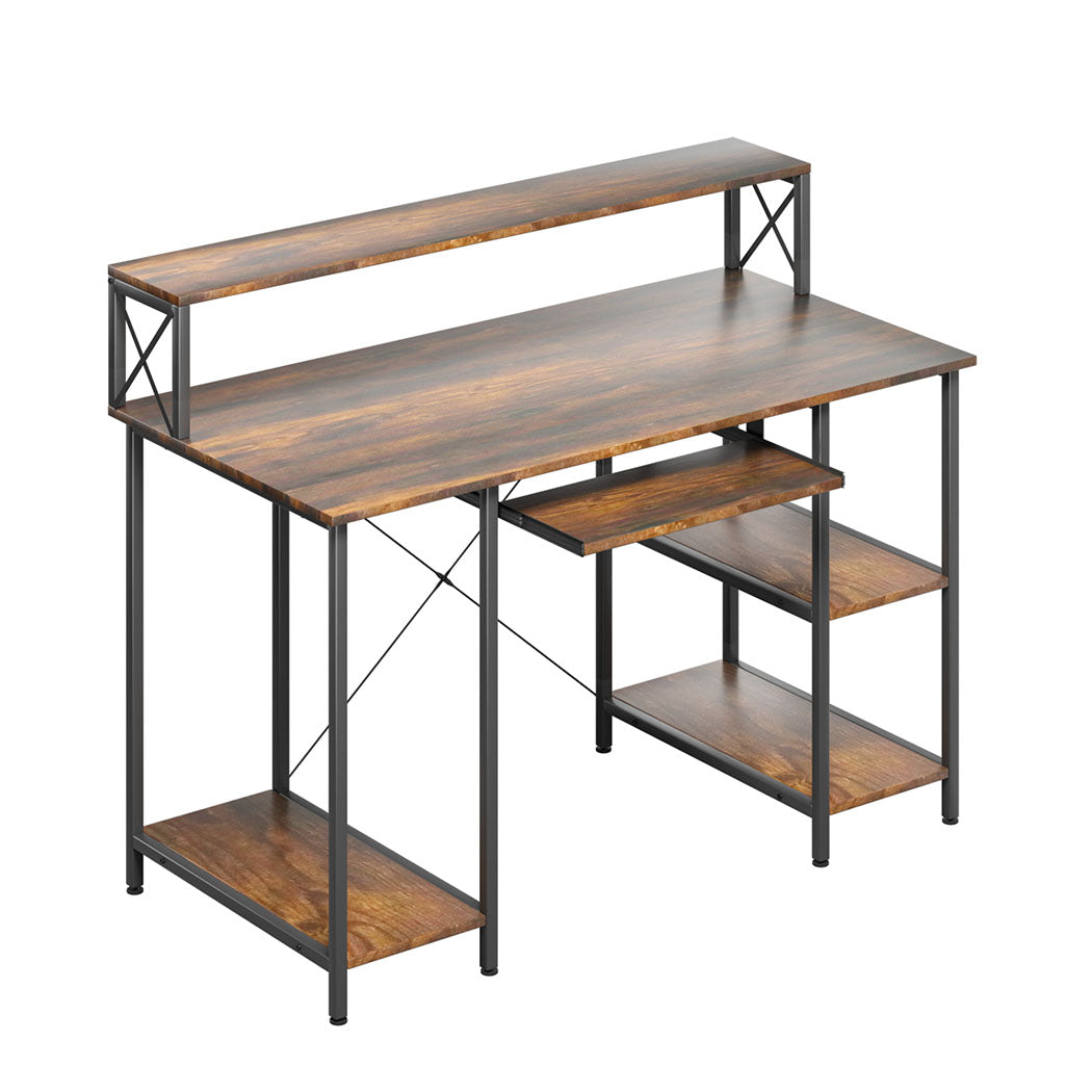 Levede Office Gaming Computer Desk Brown-1869883066516901888