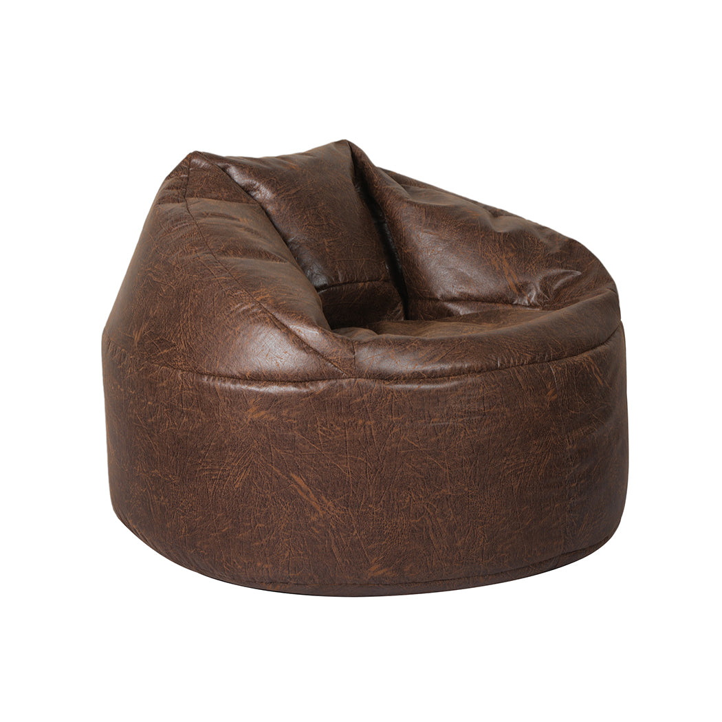 Marlow Bean Bag Chair Cover PU Couch Brown-1864183164981874688