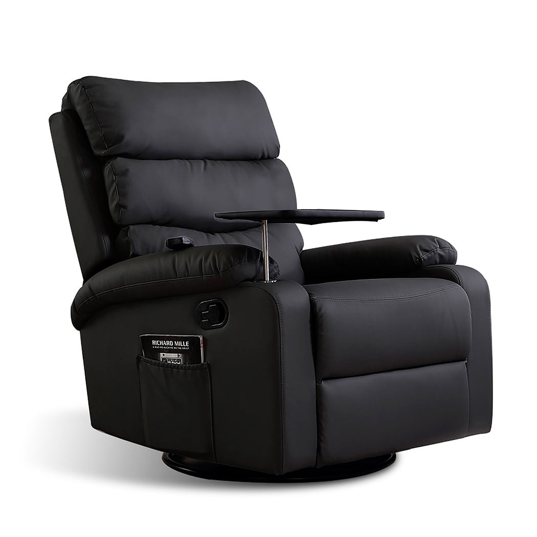 Levede Massage Chair Recliner 360 Swivel Black-1864184460451385344