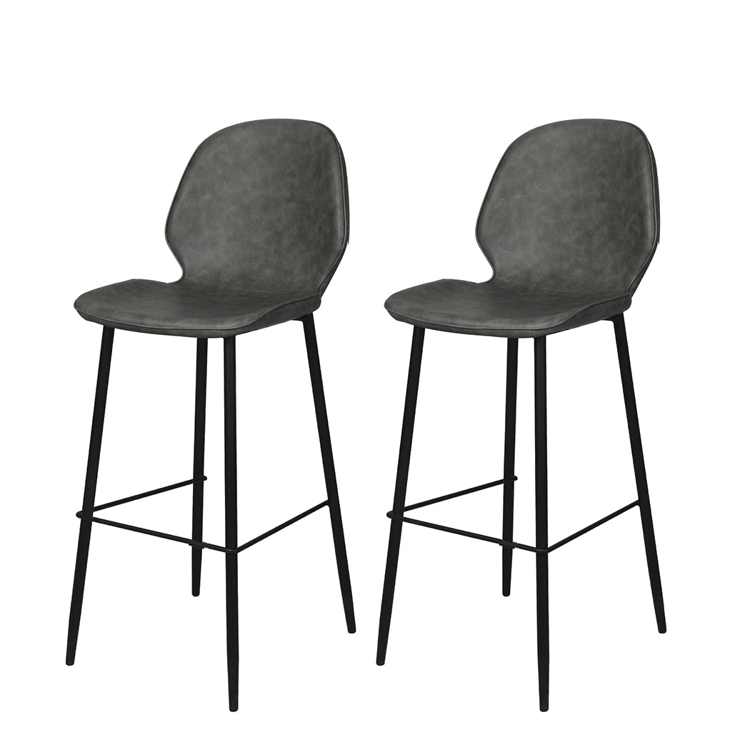 Levede 2x Bar Stool Barstools Counter Grey-1864183287451357184