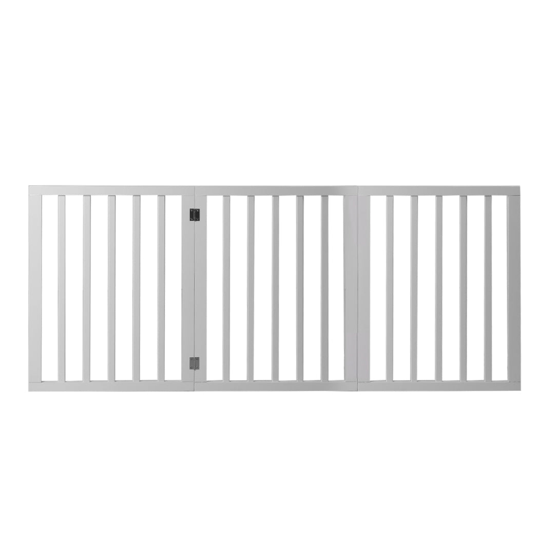 Wooden Pet Gate Dog Fence Retractable White 2000x 3MM-1864184509717680129