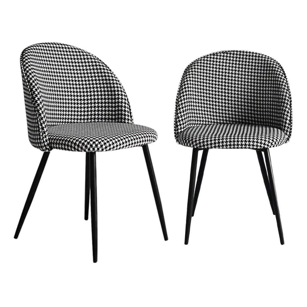 Levede 2x Dining Chairs Kitchen Cafe Black and White-1864183273484324865