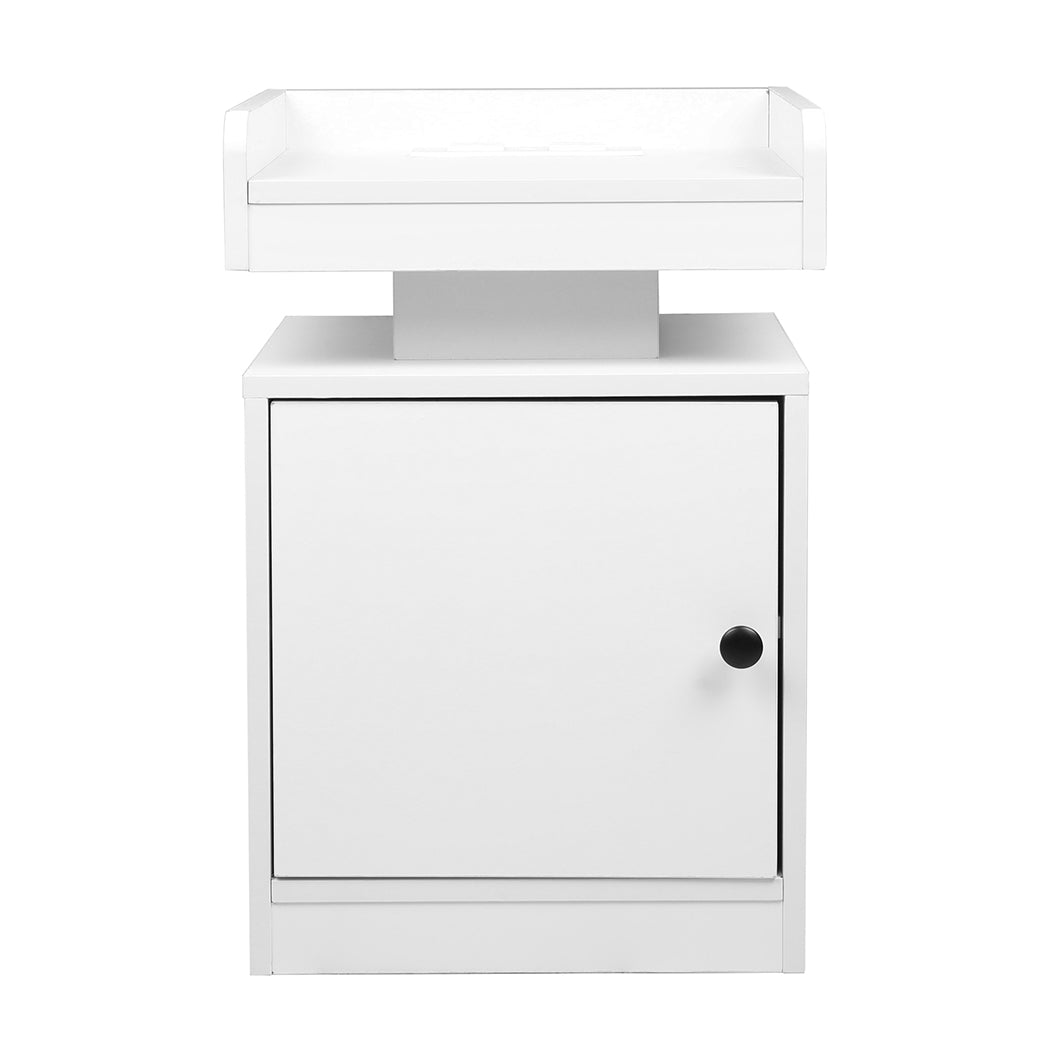 Levede Bedside Table USB Charger Outlet RGB White-1869883069012512769