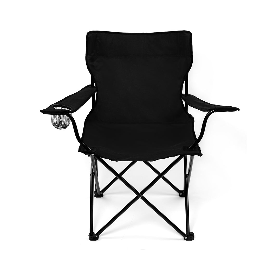 Levede Camping Chairs Folding Arm Foldable Black-1864184446211723265