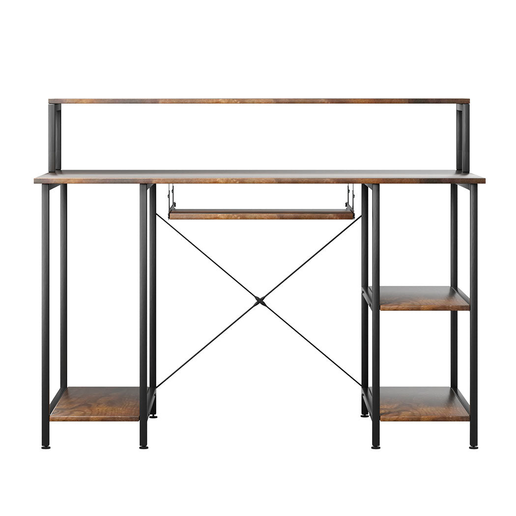 Levede Office Gaming Computer Desk Brown-1869883066516901889