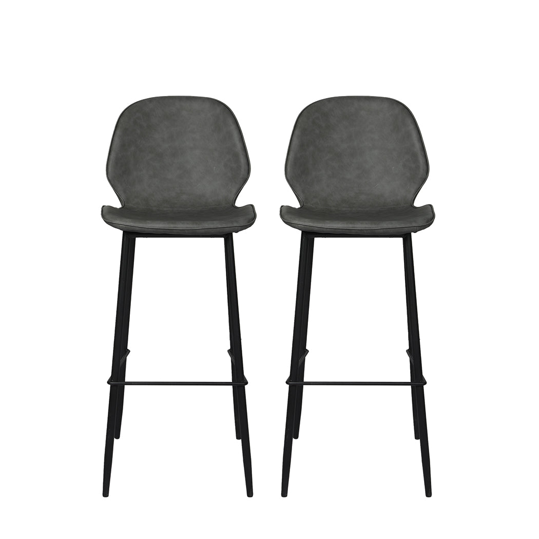 Levede 2x Bar Stool Barstools Counter Grey-1864183287451357185