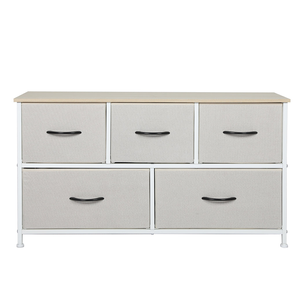 Levede Storage Cabinet Tower Chest Beige-1864183275677945857