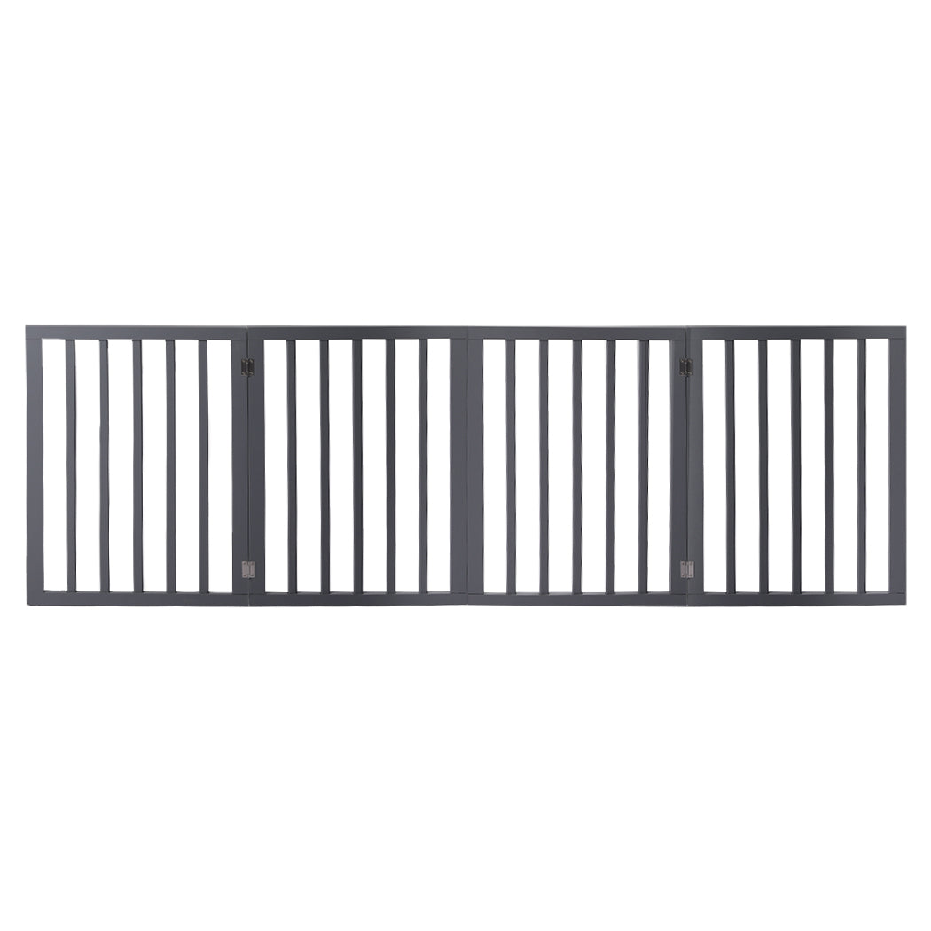 Wooden Pet Gate Dog Fence Retractable Grey 600x 3MM-1864184510149693441