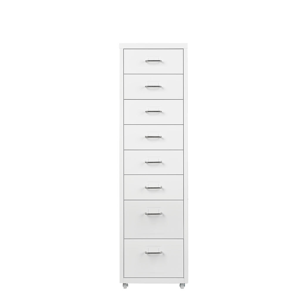Levede Office Cabinet 8 Drawer Drawers White-1864184250694242305