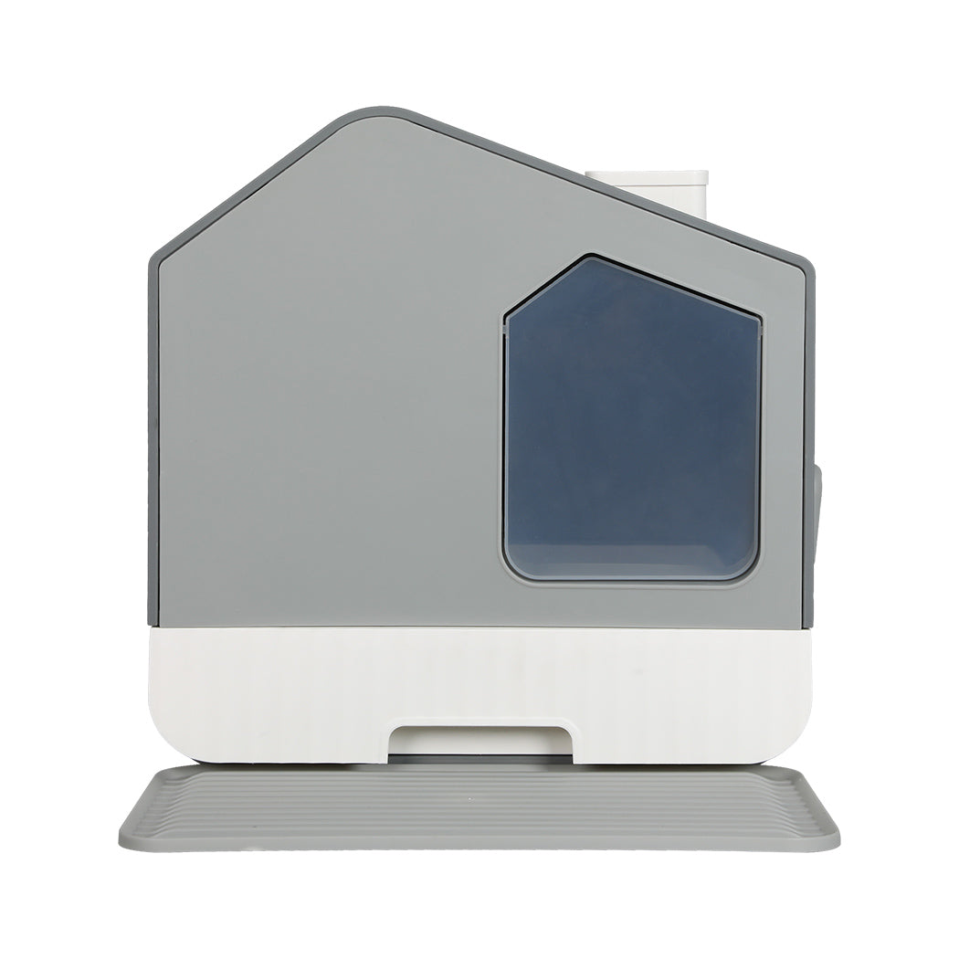 PaWz Fully Enclosed Cat Litter Box Mat Grey-1864184548909256705